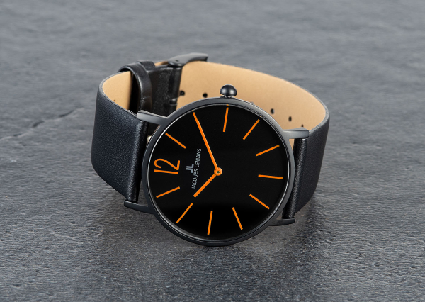 Jacques Lemans 1-2030G Damen Herren unisex Uhr Edelstahl Leder Quarz 5Bar